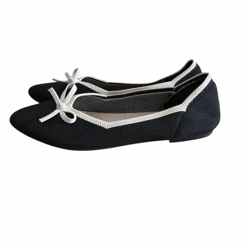 Danskin Black and White Women's Pointy Ballet Flats
